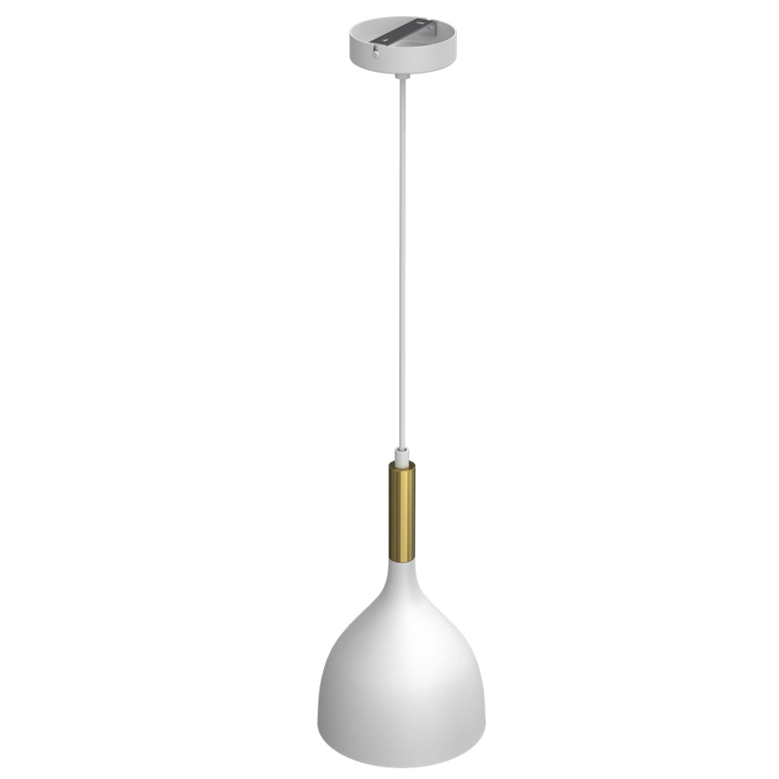 Kattokruunu johdossa NOAK 1xE27/15W/230V valkoinen/kulta