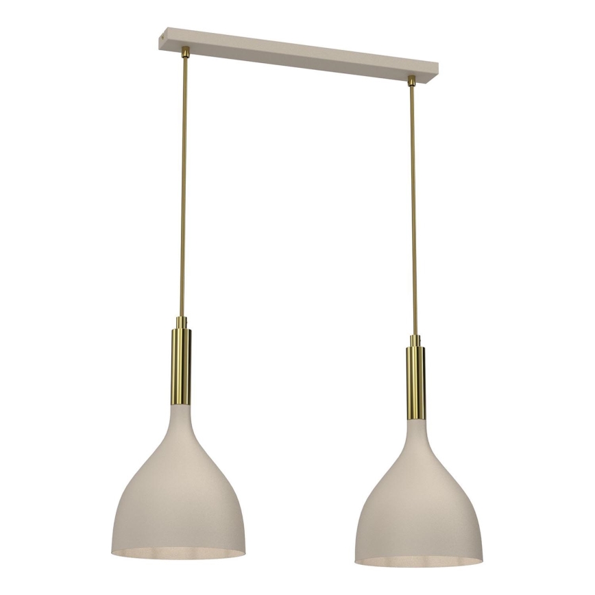Kattokruunu johdossa NOAK 2xE27/15W/230V beige/kulta