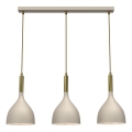 Kattokruunu johdossa NOAK 3xE27/15W/230V beige/kulta