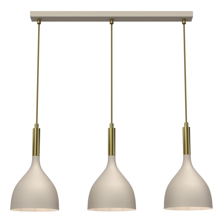 Kattokruunu johdossa NOAK 3xE27/15W/230V beige/kulta