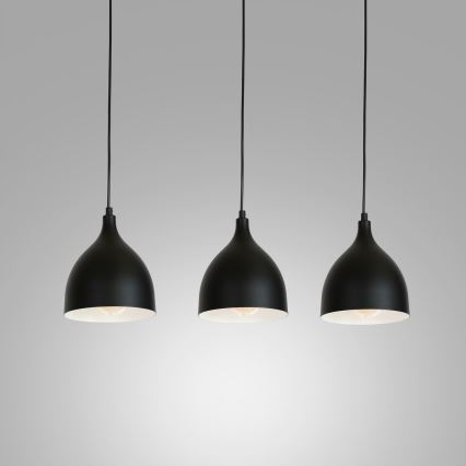 Kattokruunu johdossa NOAK 3xE27/15W/230V musta