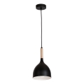 Kattokruunu johdossa NOAK WOOD 1xE27/15W/230V musta/pyökki
