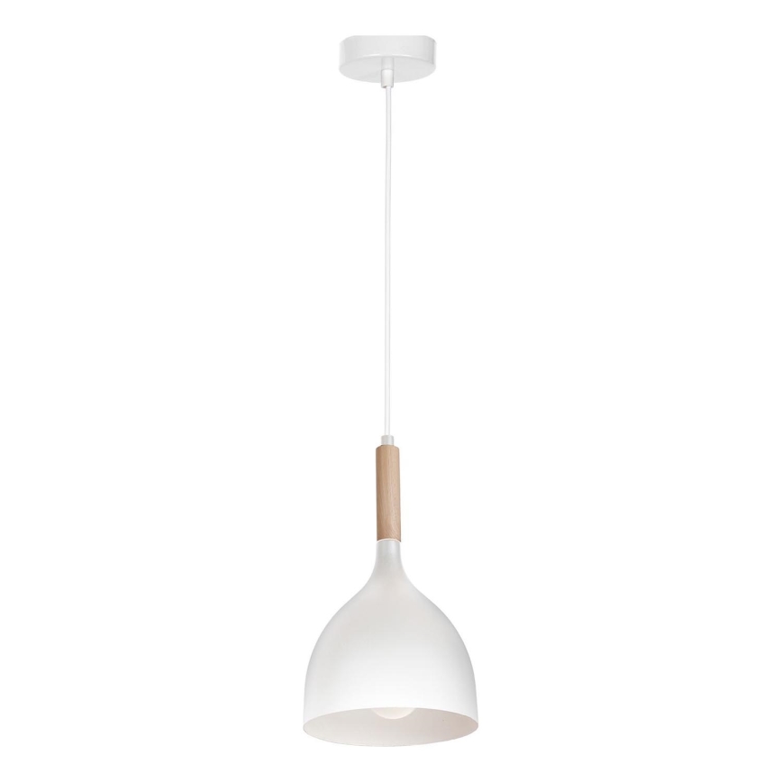 Kattokruunu johdossa NOAK WOOD 1xE27/15W/230V valkoinen/pyökki