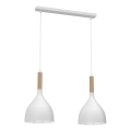 Kattokruunu johdossa NOAK WOOD 2xE27/15W/230V valkoinen/pyökki