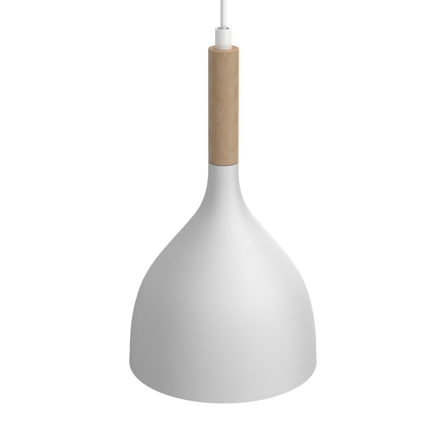 Kattokruunu johdossa NOAK WOOD 2xE27/15W/230V valkoinen/pyökki