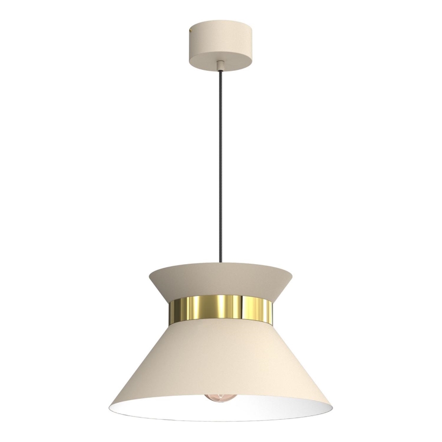 Kattokruunu johdossa NORGE 1xE27/15W/230V beige/kulta