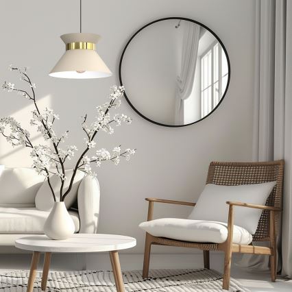 Kattokruunu johdossa NORGE 1xE27/15W/230V beige/kulta