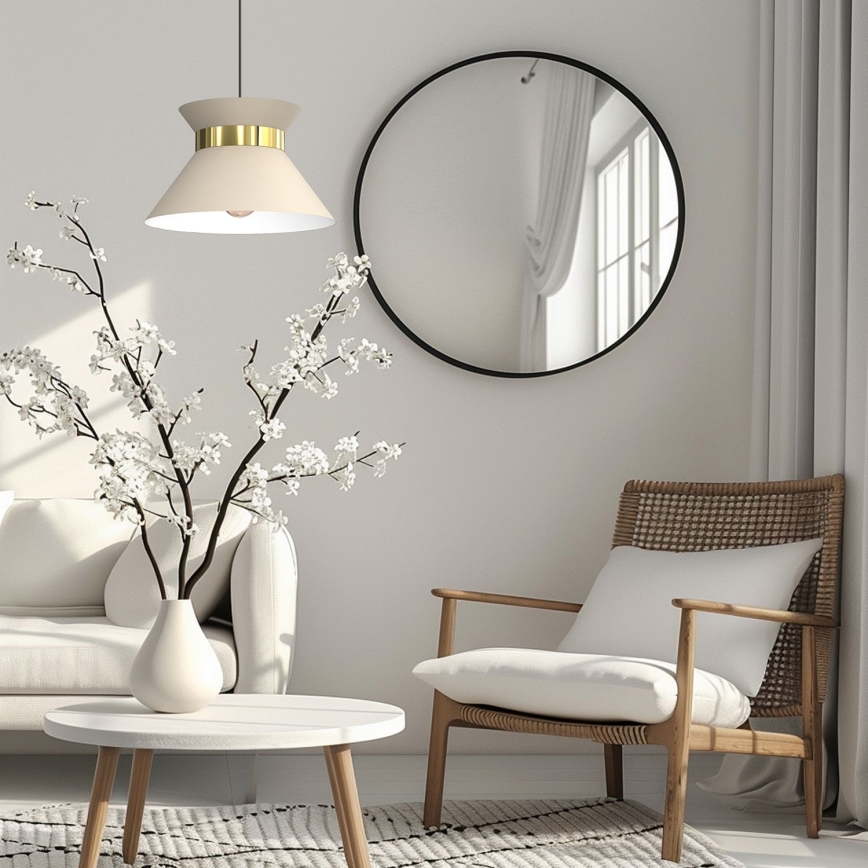 Kattokruunu johdossa NORGE 1xE27/15W/230V beige/kulta