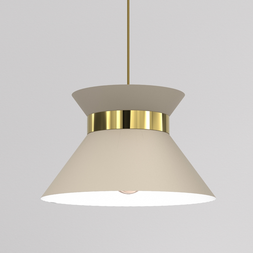 Kattokruunu johdossa NORGE 1xE27/15W/230V beige/kulta