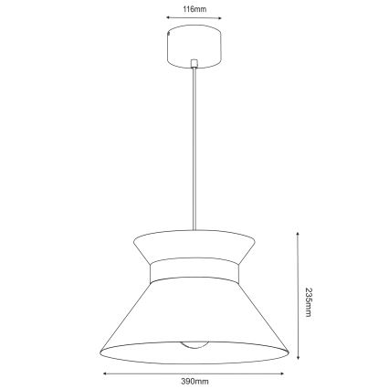 Kattokruunu johdossa NORGE 1xE27/15W/230V beige/kulta