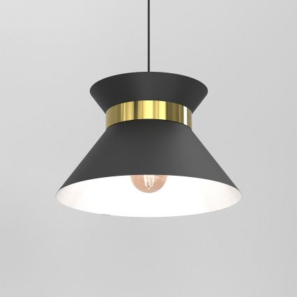 Kattokruunu johdossa NORGE 1xE27/15W/230V musta/kulta