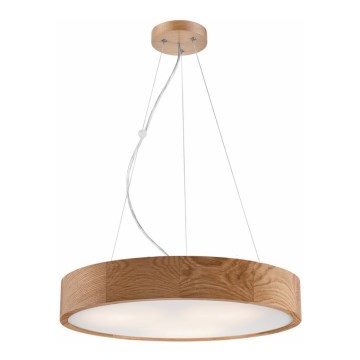 Kattokruunu johdossa OAK 3xE27/60W/230V tammi ø 47,5 cm - FSC sertifioitu