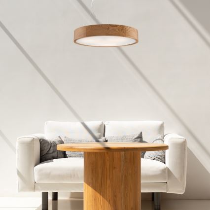 Kattokruunu johdossa OAK 3xE27/60W/230V tammi ø 47,5 cm - FSC sertifioitu