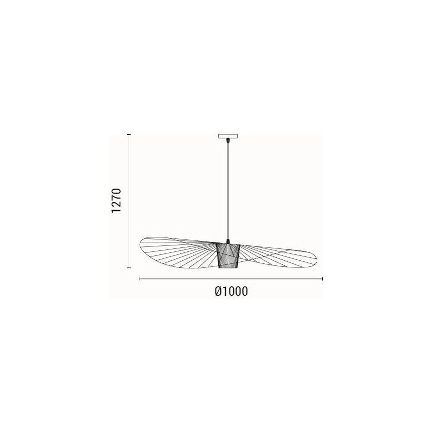 Kattokruunu johdossa OGGI 1xE27/40W/230V halkaisija 100 cm musta