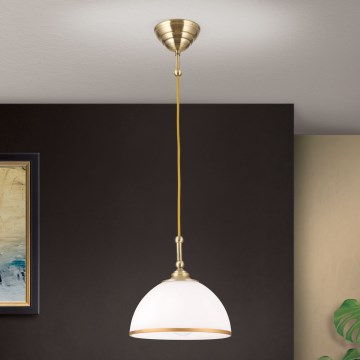 Kattokruunu johdossa OLD LAMP 1xE27/40W/230V valkoinen/pronssi