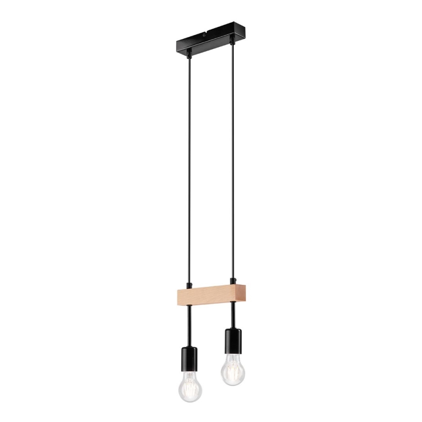 Kattokruunu johdossa ORAZIO 2xE27/60W/230V pyökki - FSC sertifioitu