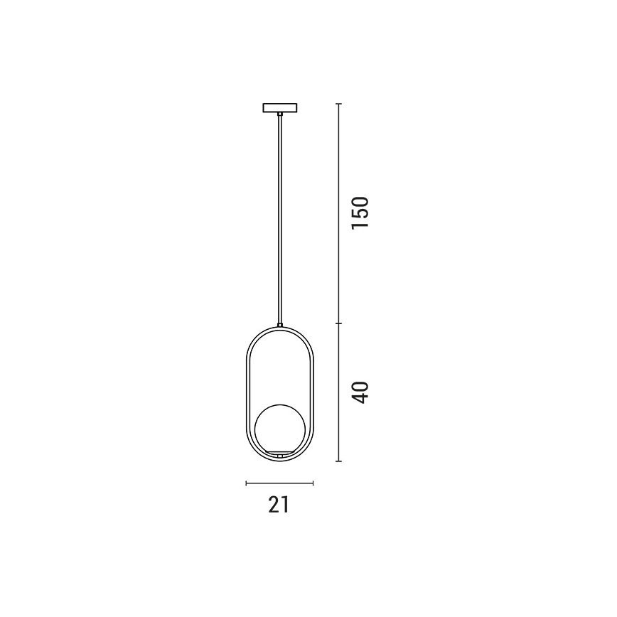 Kattokruunu johdossa ORBA 1xE27/15W/230V messinki
