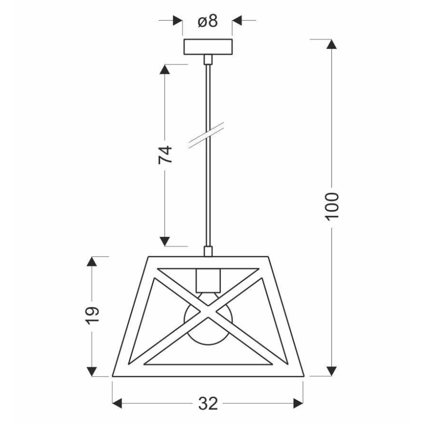 Kattokruunu johdossa ORIGAMI 1xE27/40W/230V
