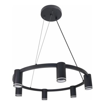 Kattokruunu johdossa PARIISI 6xGU10/12W/230V musta
