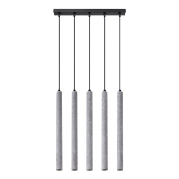 Kattokruunu johdossa PASTELO 5xG9/8W/230V betoni