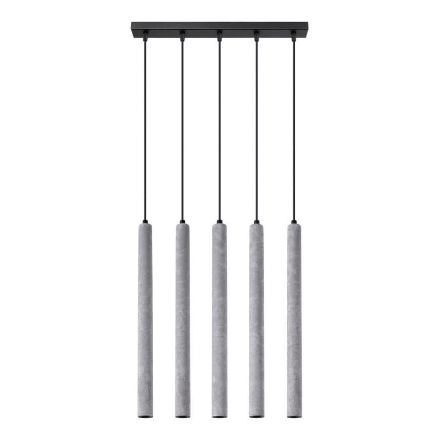 Kattokruunu johdossa PASTELO 5xG9/8W/230V betoni