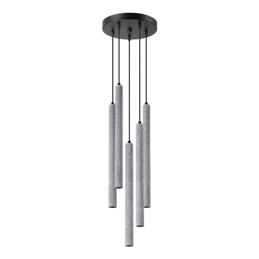Kattokruunu johdossa PASTELO 5xG9/8W/230V betoni