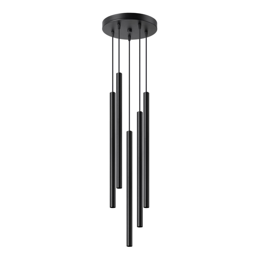 Kattokruunu johdossa PASTELO 5xG9/8W/230V musta
