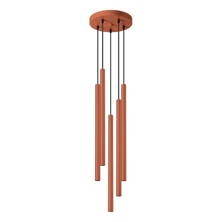 Kattokruunu johdossa PASTELO 5xG9/8W/230V punainen