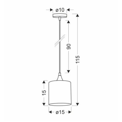 Kattokruunu johdossa PATTI 1xE27/60W/230V halkaisija 15 cm vihreä