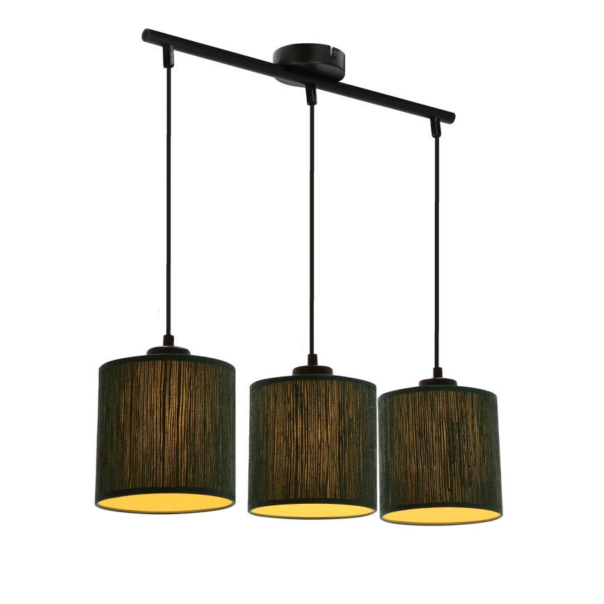 Kattokruunu johdossa PATTI 3xE27/60W/230V vihreä