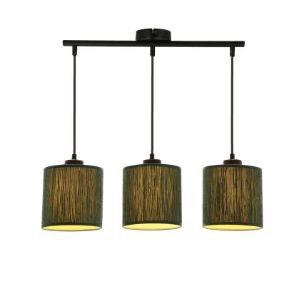 Kattokruunu johdossa PATTI 3xE27/60W/230V vihreä