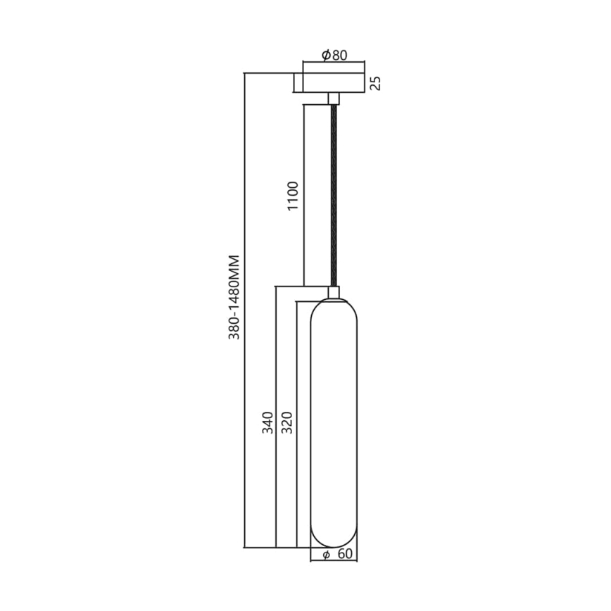 Kattokruunu johdossa PAX 1xG9/9W/230V musta