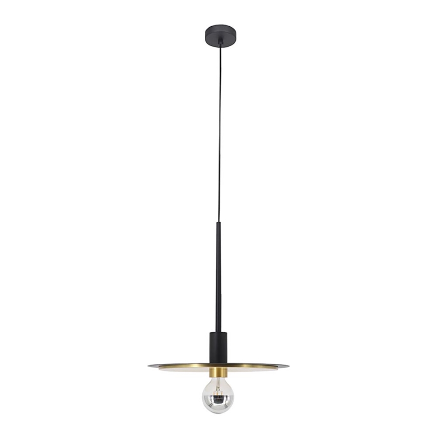 Kattokruunu johdossa PENY 1xE27/11W/230V musta/kultainen