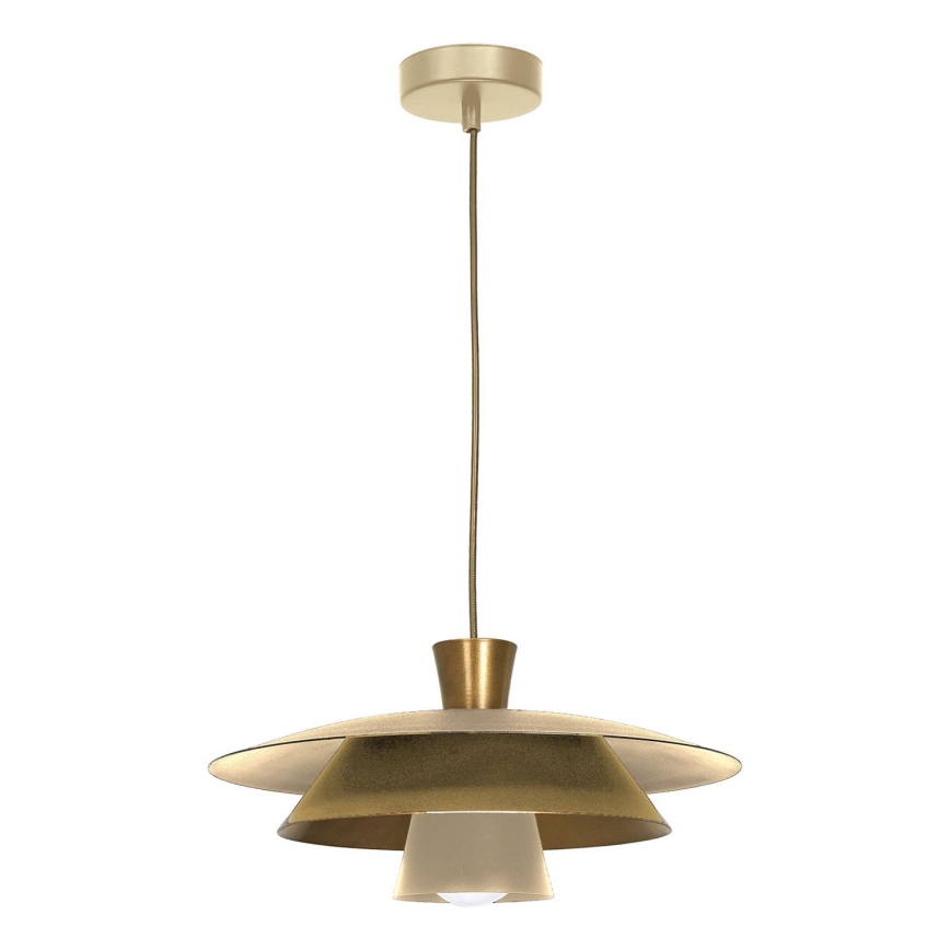 Kattokruunu johdossa PLATO 1xE27/15W/230V beige/kulta