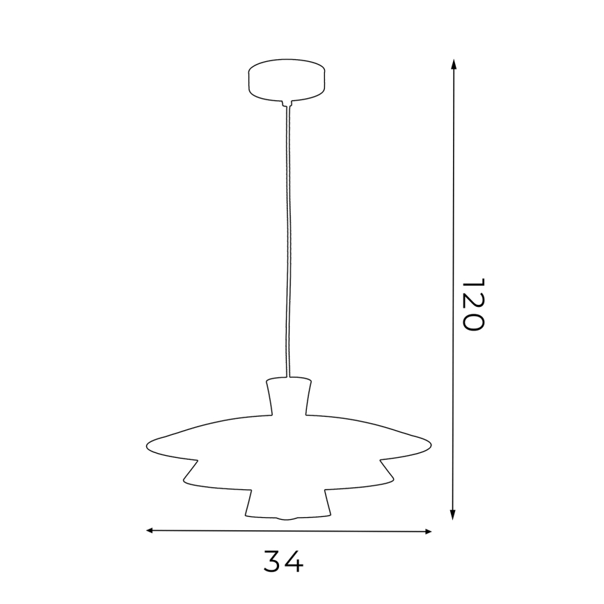 Kattokruunu johdossa PLATO 1xE27/15W/230V messinki/kulta