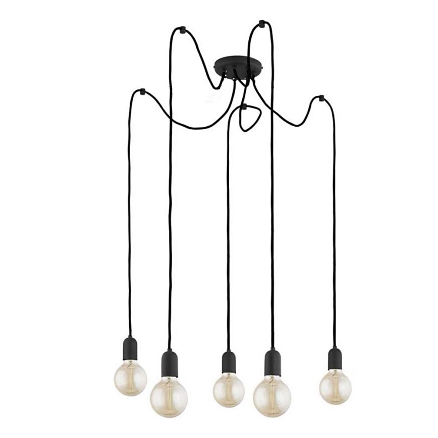 Kattokruunu johdossa QUALLE 5xE27/60W/230V hämähäkki
