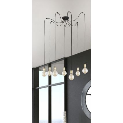 Kattokruunu johdossa QUALLE 5xE27/60W/230V hämähäkki