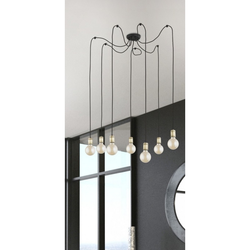 Kattokruunu johdossa QUALLE 5xE27/60W/230V hämähäkki
