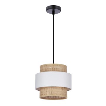 Kattokruunu johdossa RATTAN 1xE27/40W/230V valkoinen/ruskea