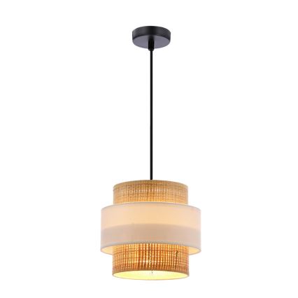 Kattokruunu johdossa RATTAN 1xE27/40W/230V valkoinen/ruskea