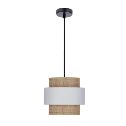 Kattokruunu johdossa RATTAN 1xE27/40W/230V valkoinen/ruskea