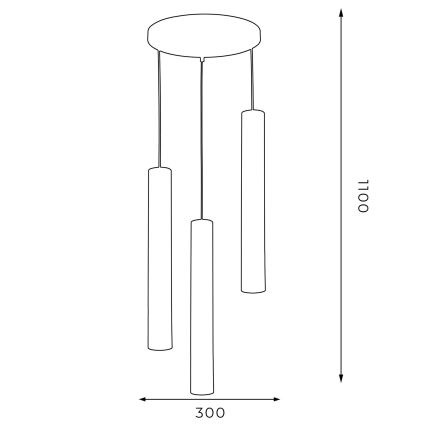 Kattokruunu johdossa RENO 3xGU10/8W/230V musta/kulta