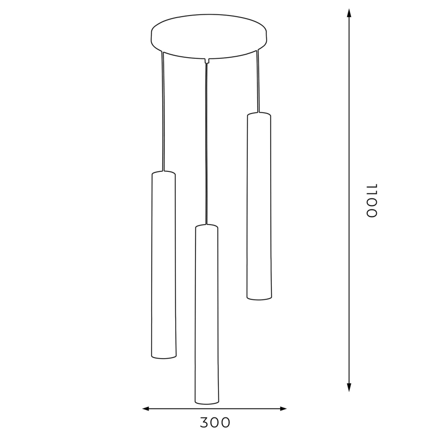 Kattokruunu johdossa RENO 3xGU10/8W/230V musta/kulta