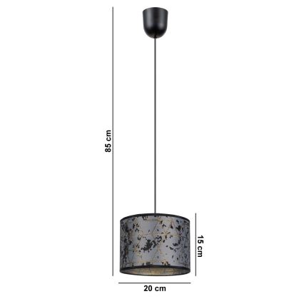 Kattokruunu johdossa REZO 1xE27/60W/230V harmaa