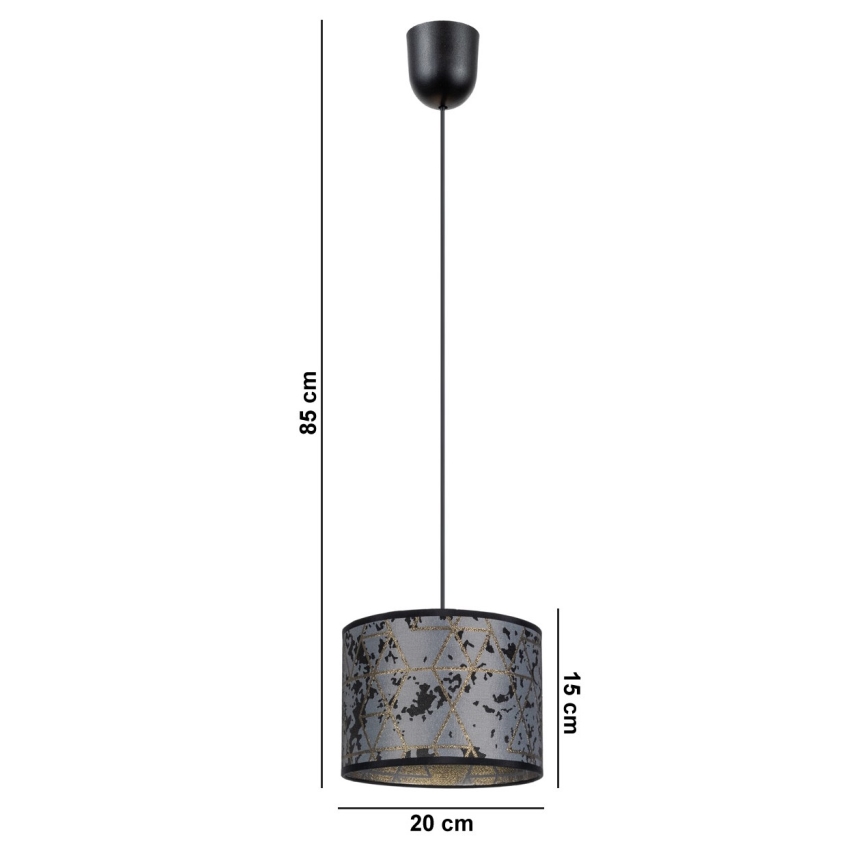 Kattokruunu johdossa REZO 1xE27/60W/230V harmaa