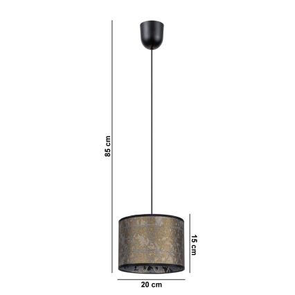 Kattokruunu johdossa REZO 1xE27/60W/230V kulta