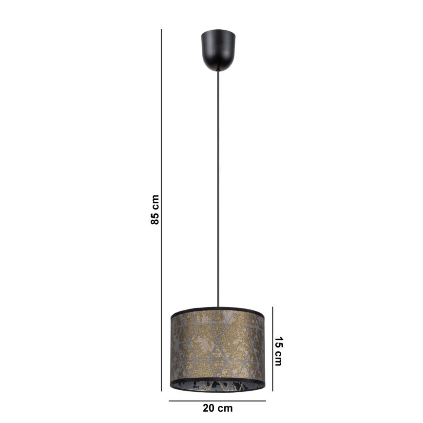 Kattokruunu johdossa REZO 1xE27/60W/230V kulta