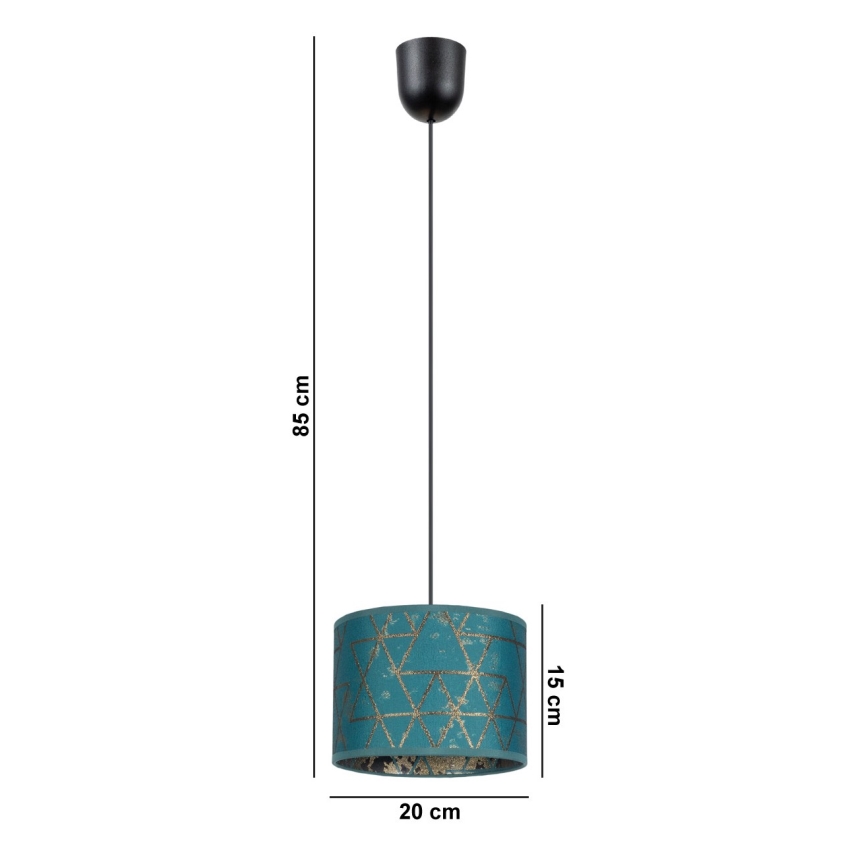 Kattokruunu johdossa REZO 1xE27/60W/230V turkoosi