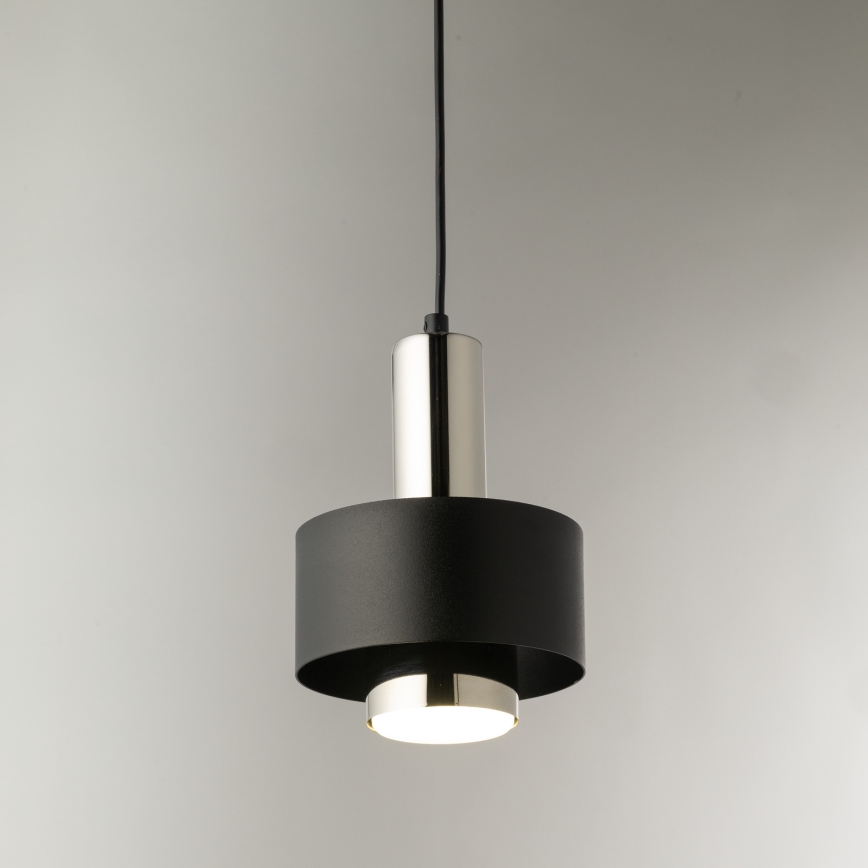 Kattokruunu johdossa RIF LUX 1xGX53/12W/230V halkaisija 15 cm musta/kiiltävä kromi