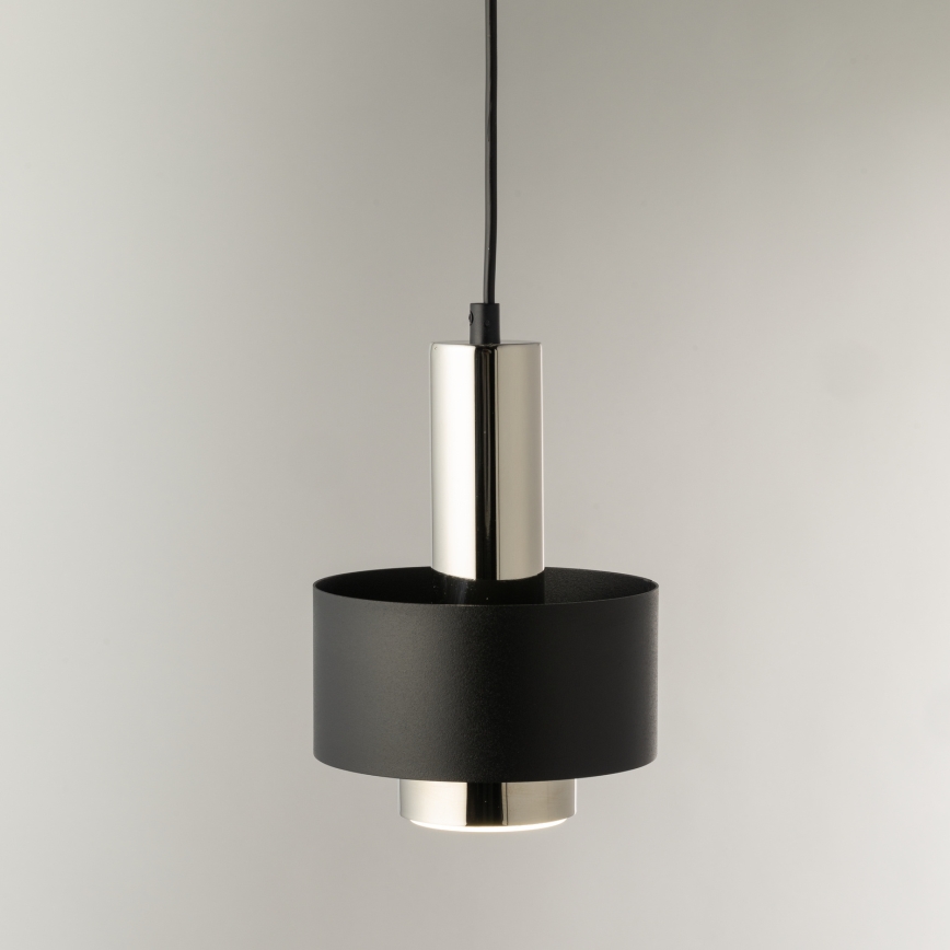 Kattokruunu johdossa RIF LUX 1xGX53/12W/230V halkaisija 15 cm musta/kiiltävä kromi